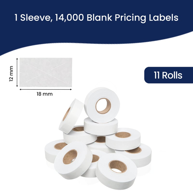 Perco 1812 White Pricing Labels for Garvey 18-6 One Line Price Gun, 11 Rolls - 14,000 - Image 3